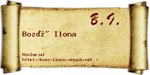 Bozó Ilona névjegykártya